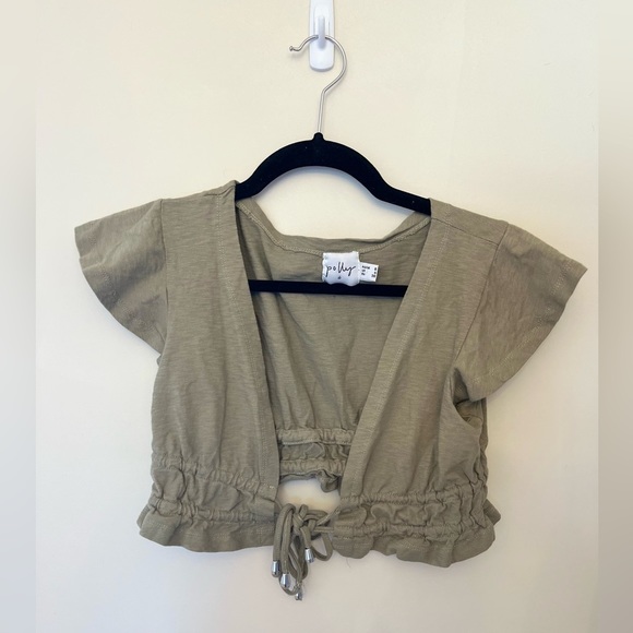 JAMISON Reid Princess Polly Crop Top in Khaki - Picture 6 of 8